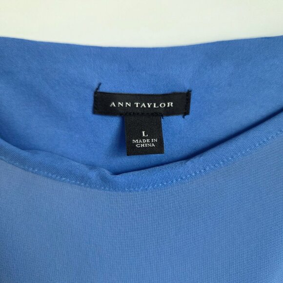 AT Blue Dress Blouse/LOFT Cropped Wide Leg Pants - Picture 3 of 5